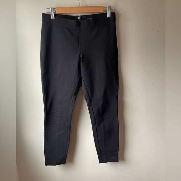 𝅺J Crew Black Stretchy Pixie Pants With Exposed Back Zipper Womens Size 6 Short - Picture 2 of 11